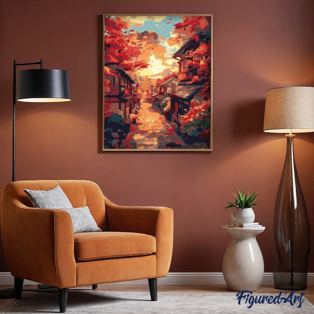 Pintura por números - Calle de Otoño en Kioto