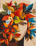 Peinture Par Numéros - Visage Floral D'Automne Inspiré De Picasso