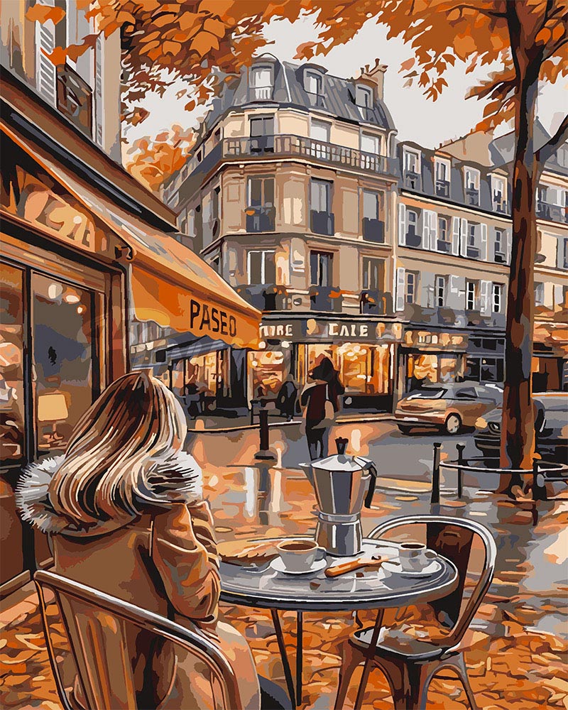 Peinture Par Numéros - Pause Café En Automne