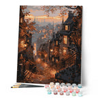 Peinture Par Numéros - Rue D'Automne Et Vieille Ville