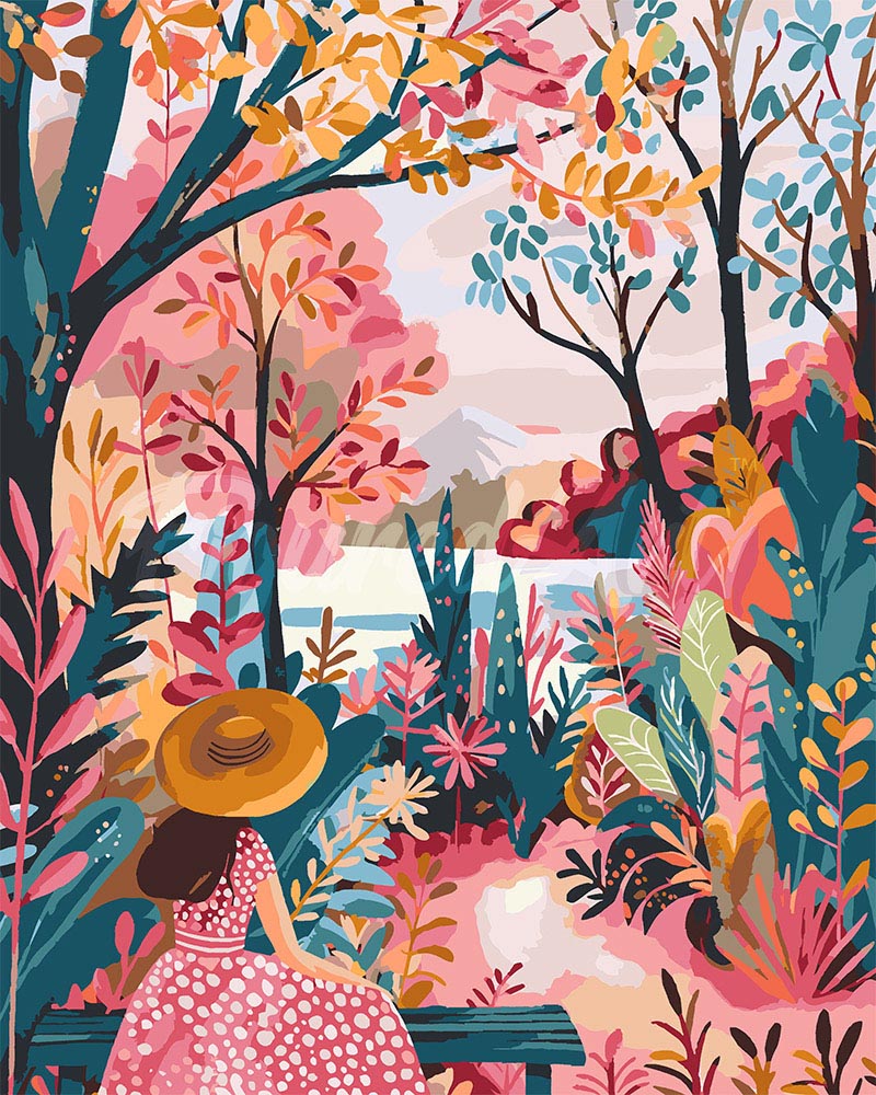 Peinture Par Numéros - Jardin Coloré En Automne