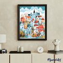 Peinture Par Numéros - Peinture Par Numéros - Village Enchanté Bleu