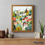 Peinture Par Numéros - Village Enchanté Vert