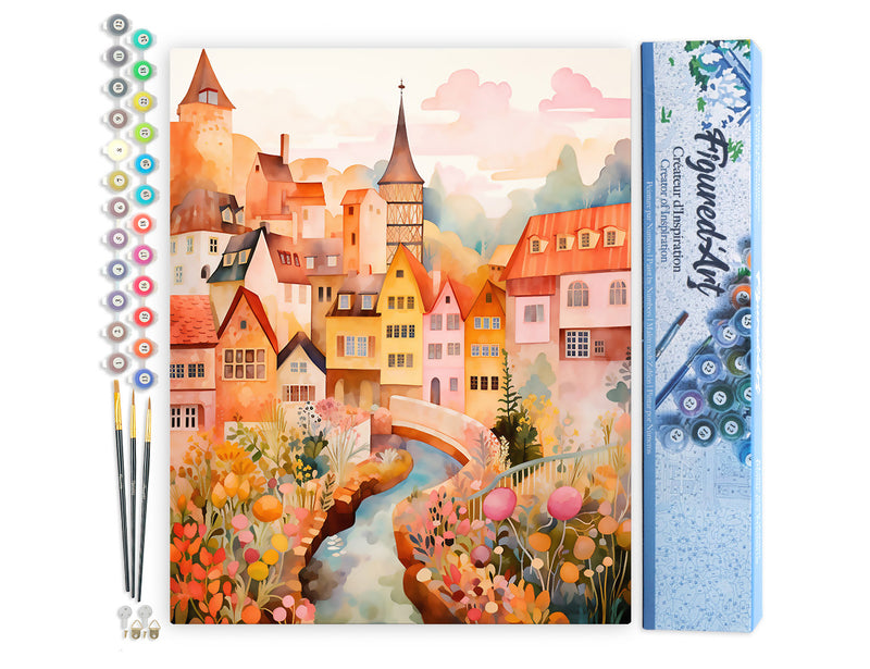 Peinture Par Numéros - Village Enchanté Ambre