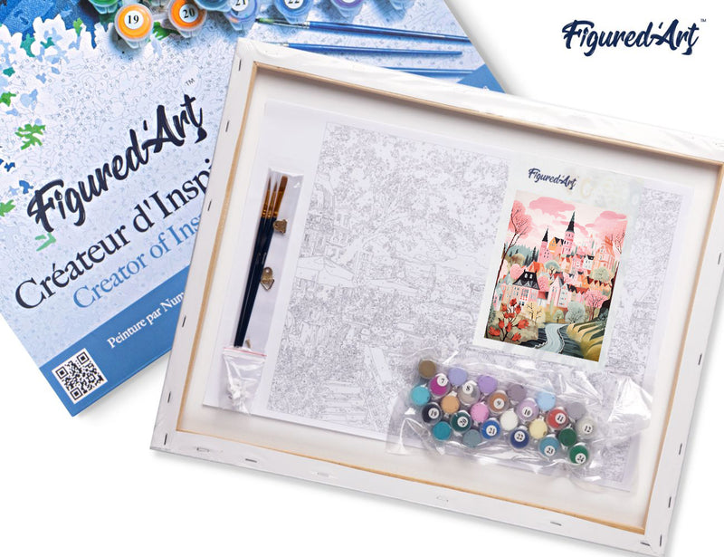 Peinture Par Numéros - Village Enchanté Rose