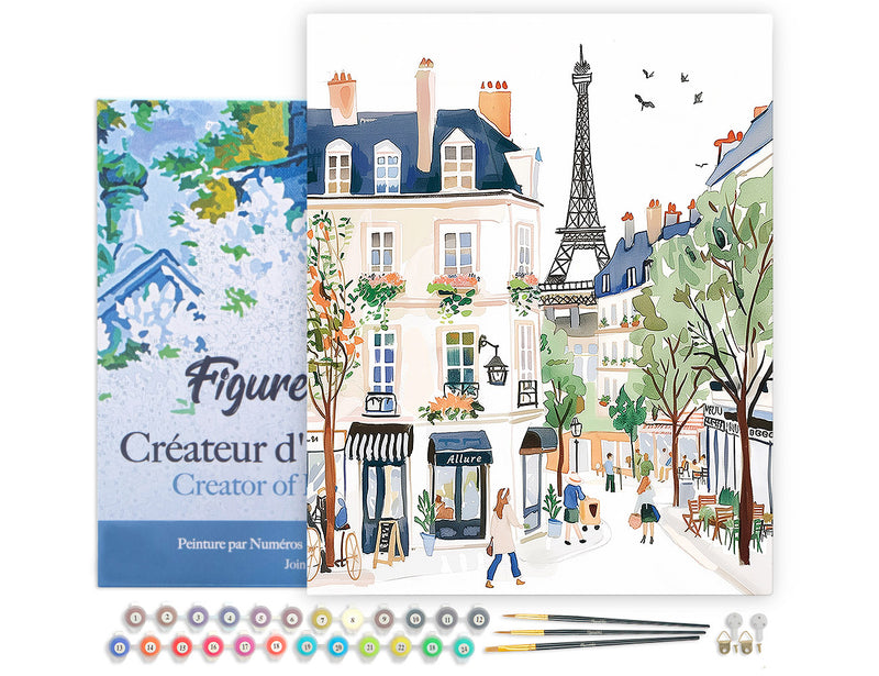 Peinture Par Numéros - Aquarelle Rue De Paris