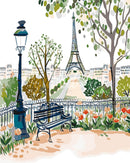 Peinture par numéros Figured'Art Aquarelle Jardin de Paris
