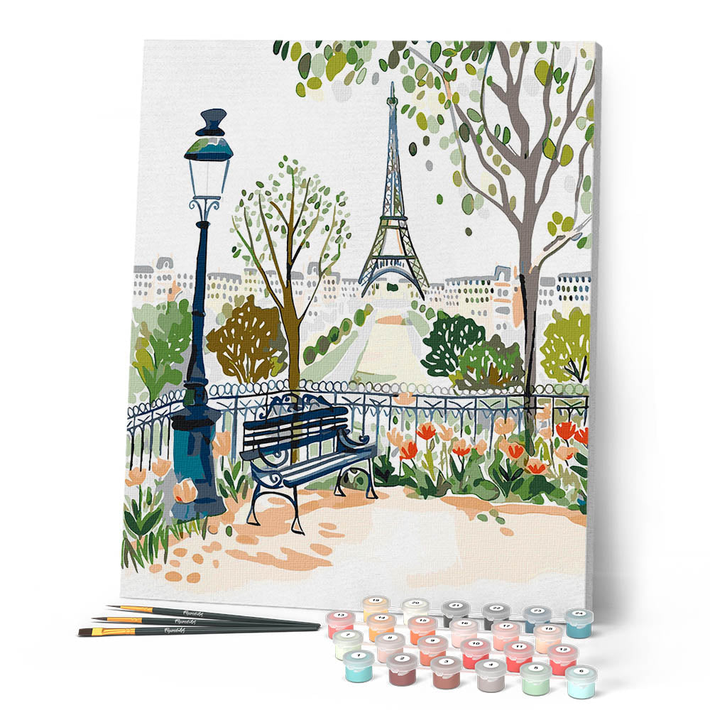 Peinture Par Numéros - Aquarelle Jardin De Paris