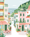 Peinture Par Numéros - Ville Côtière Pastel