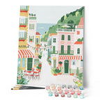 Peinture Par Numéros - Ville Côtière Pastel
