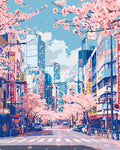 Peinture Par Numéros - Fleurs De Cerisier De Tokyo