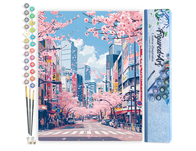 Peinture Par Numéros - Fleurs De Cerisier De Tokyo