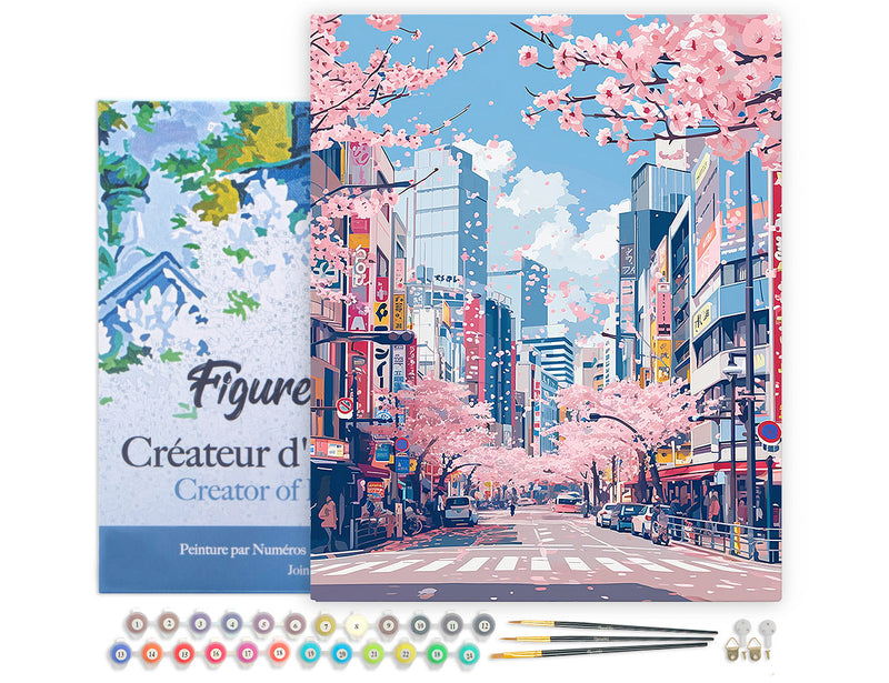Peinture Par Numéros - Fleurs De Cerisier De Tokyo