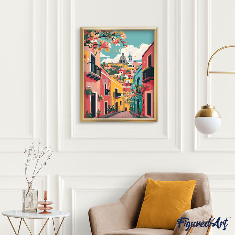 Peinture Par Numéros - Peinture par Numéros - Ruelle Méditerranéenne Colorée