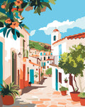 Peinture Par Numéros - Ruelle Méditerranéenne