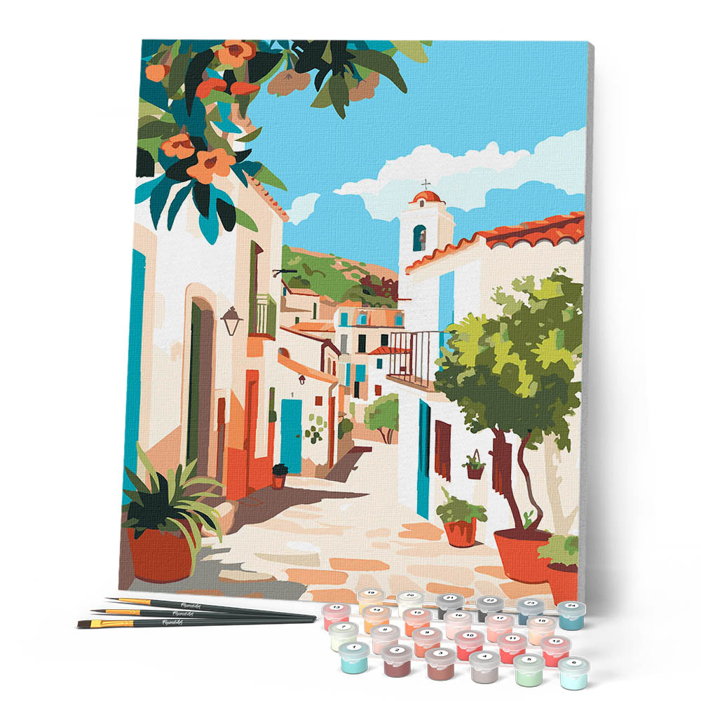 Peinture Par Numéros - Ruelle Méditerranéenne