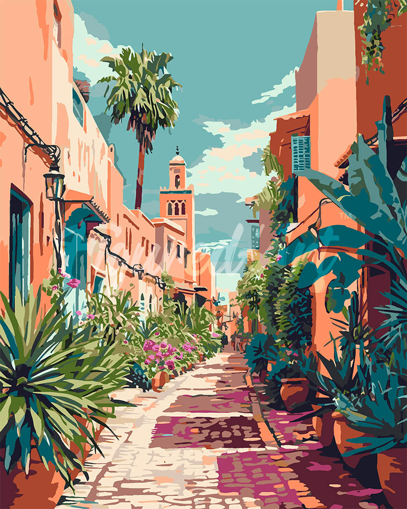 Peinture Par Numéros - Ruelle Marocaine