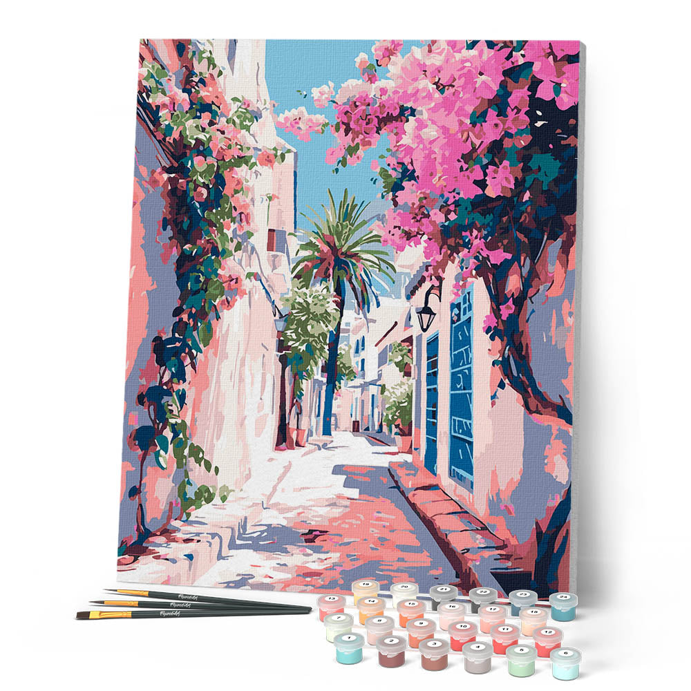 Peinture Par Numéros - Ruelle Fleurie