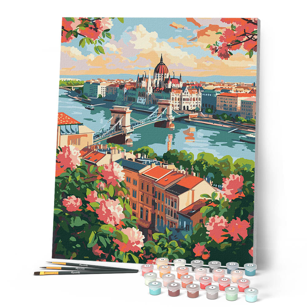 Pintura por números - Budapest en flores