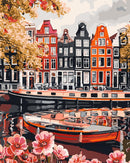 Peinture par numéros Figured'Art Vue du Canal à Amsterdam
