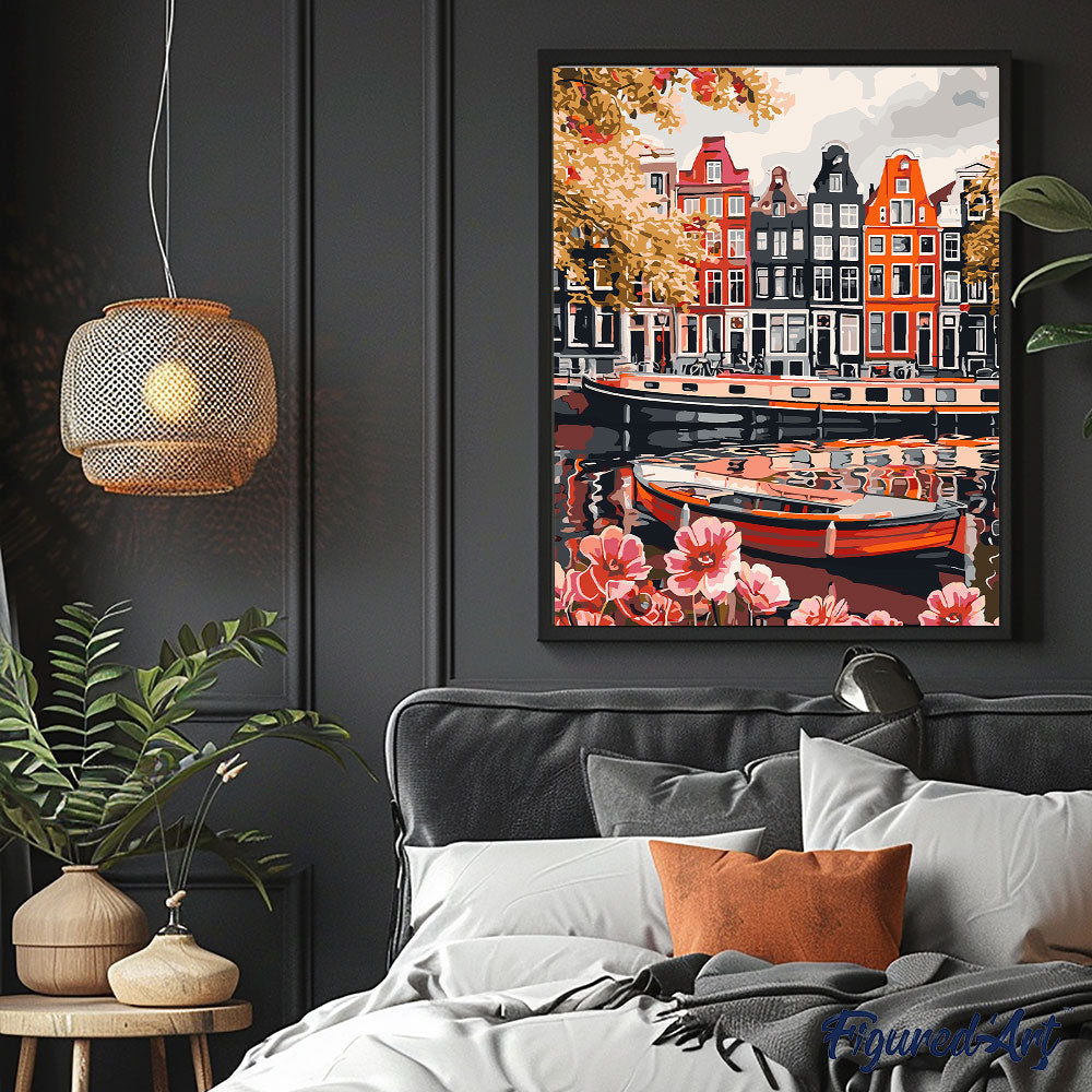 Peinture Par Numéros - Vue Du Canal À Amsterdam
