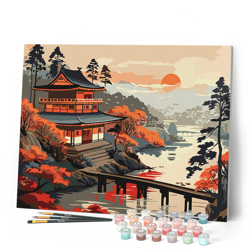 Peinture Par Numéros - Vue Vintage Sur La Pagode