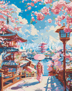 Peinture Par Numéros - Rue Des Cerisiers En Fleurs À Kyoto