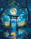 Peinture Par Numéros - Torii Au Clair De Lune Et Lucioles