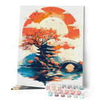 Peinture Par Numéros - Pagode Sous Le Soleil Levant