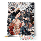 Peinture Par Numéros - Geisha Dans Une Rue Vintage