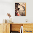 Paint by Numbers - Woman in Vintage Kimono and Cherry Blossoms