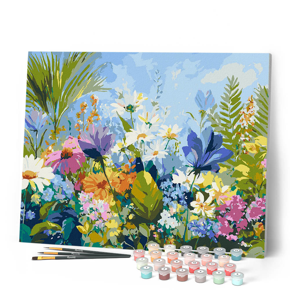 Peinture Par Numéros - Champ De Fleurs Colorées