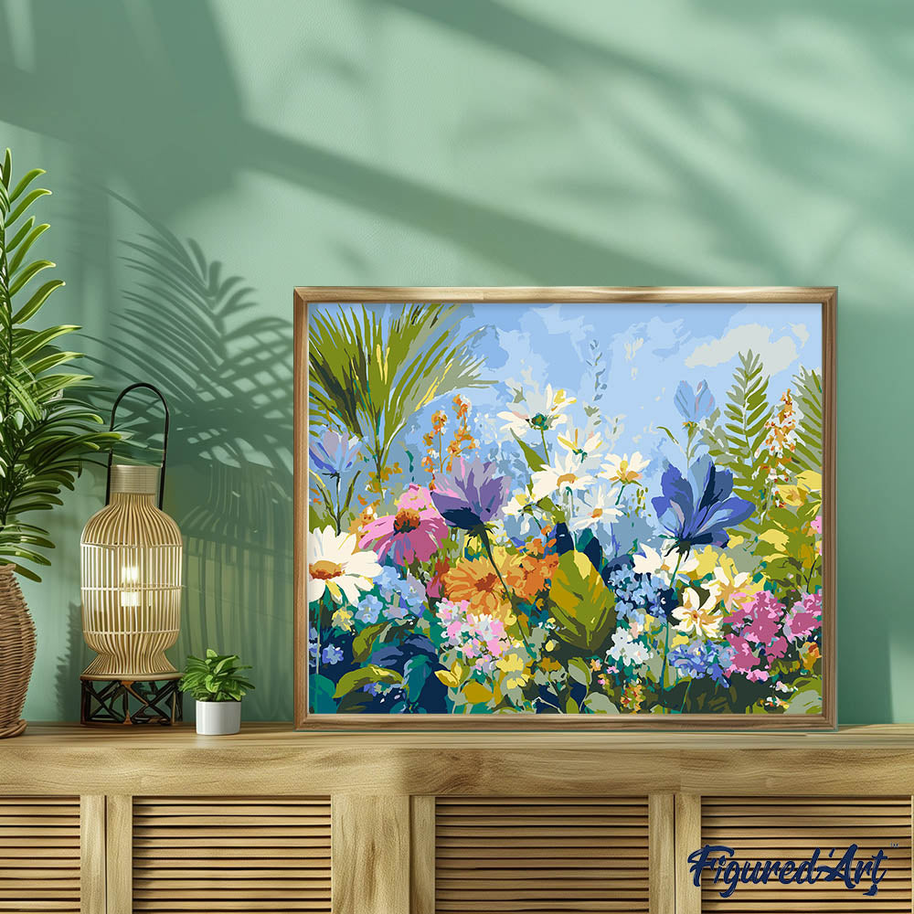 Peinture Par Numéros - Champ De Fleurs Colorées