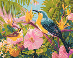 Pintura por números - Aves del jardín tropical