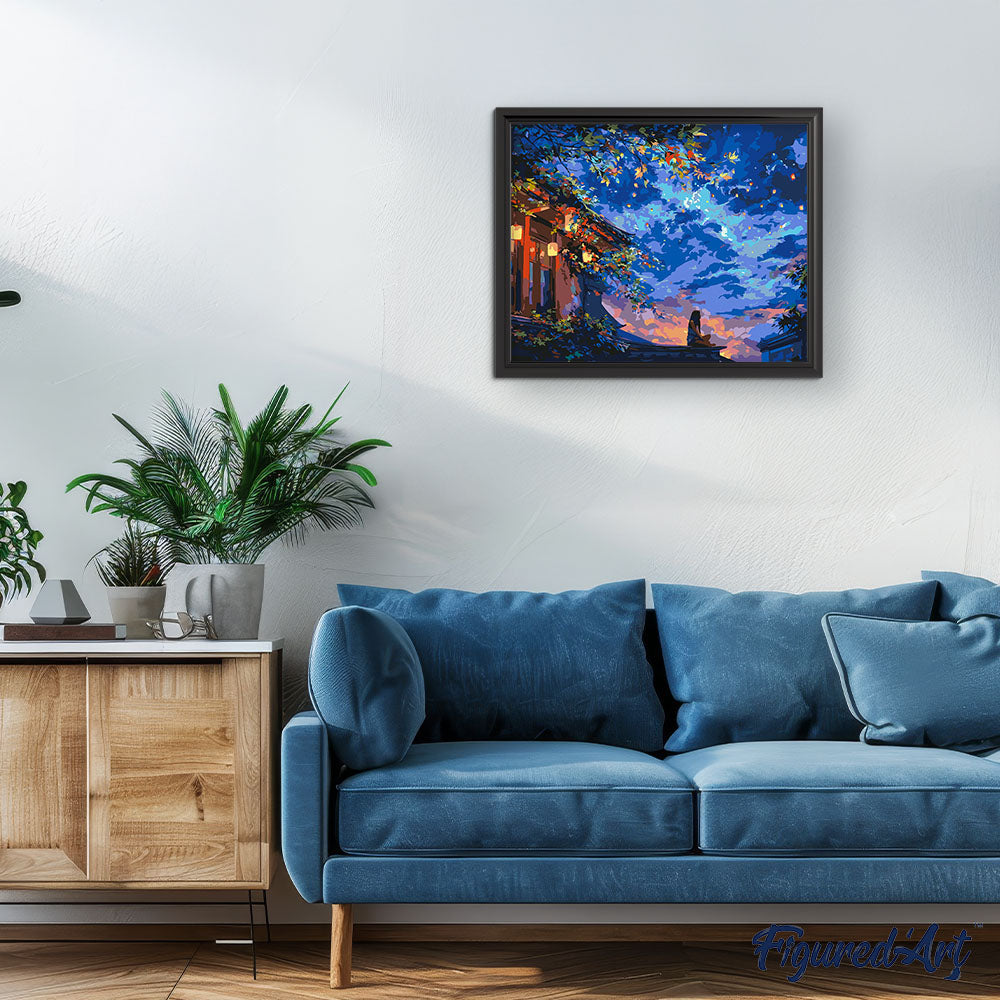 Peinture Par Numéros - Vue Nocturne À La Lanterne