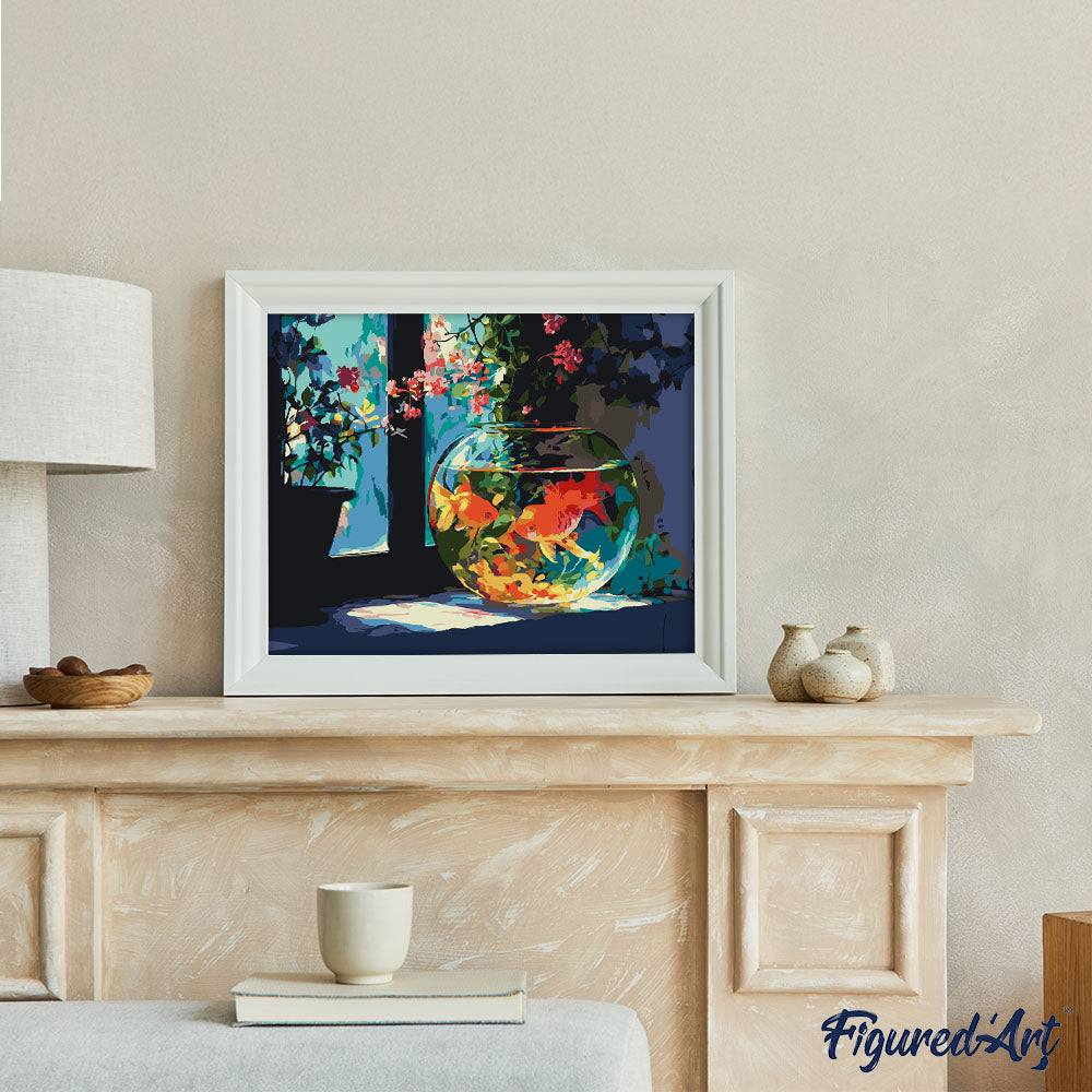 Peinture Par Numéros - Bocal À Poissons Ensoleillé