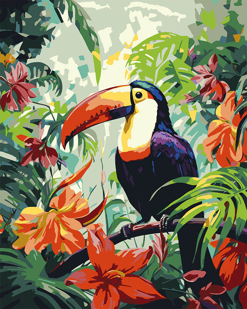 Peinture Par Numéros - Toucan Dans La Jungle
