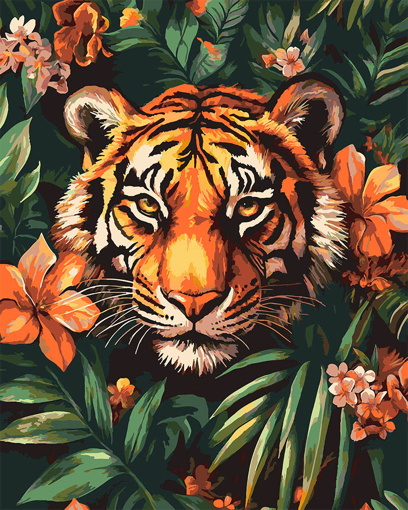 Peinture Par Numéros - Tigre Tropical