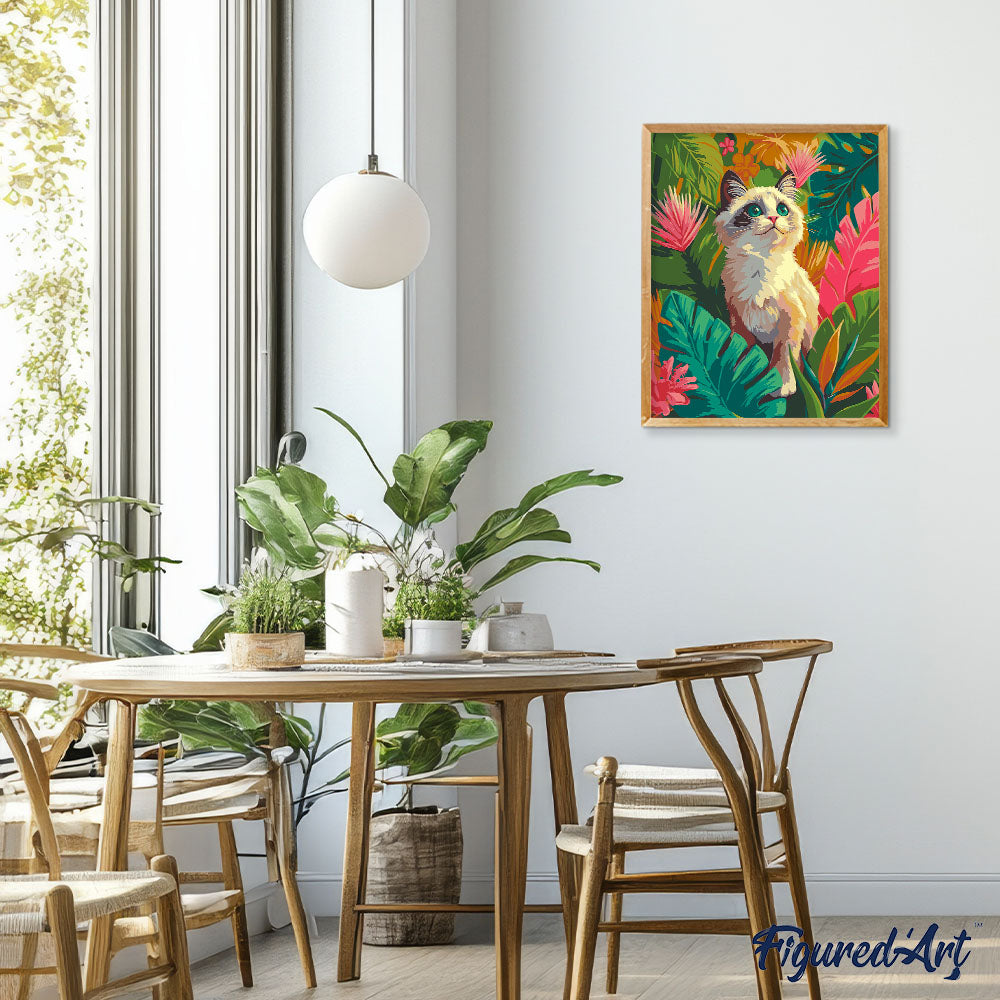 Peinture Par Numéros - Chaton Ragdoll Dans La Jungle