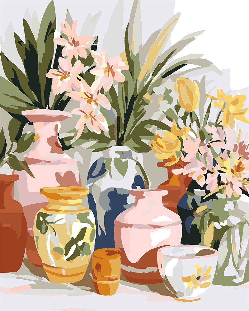 Paint by Numbers - Pottery and Flowers
