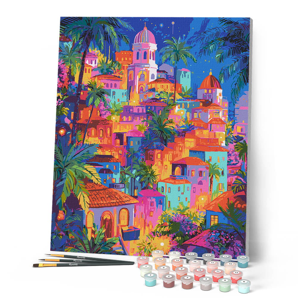 Peinture Par Numéros - Ville Tropicale De Rêve