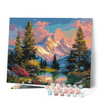 Peinture Par Numéros - Lueur Alpine Au Coucher Du Soleil