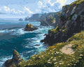 Peinture Par Numéros - Prairie Fleurie En Bord De Falaise