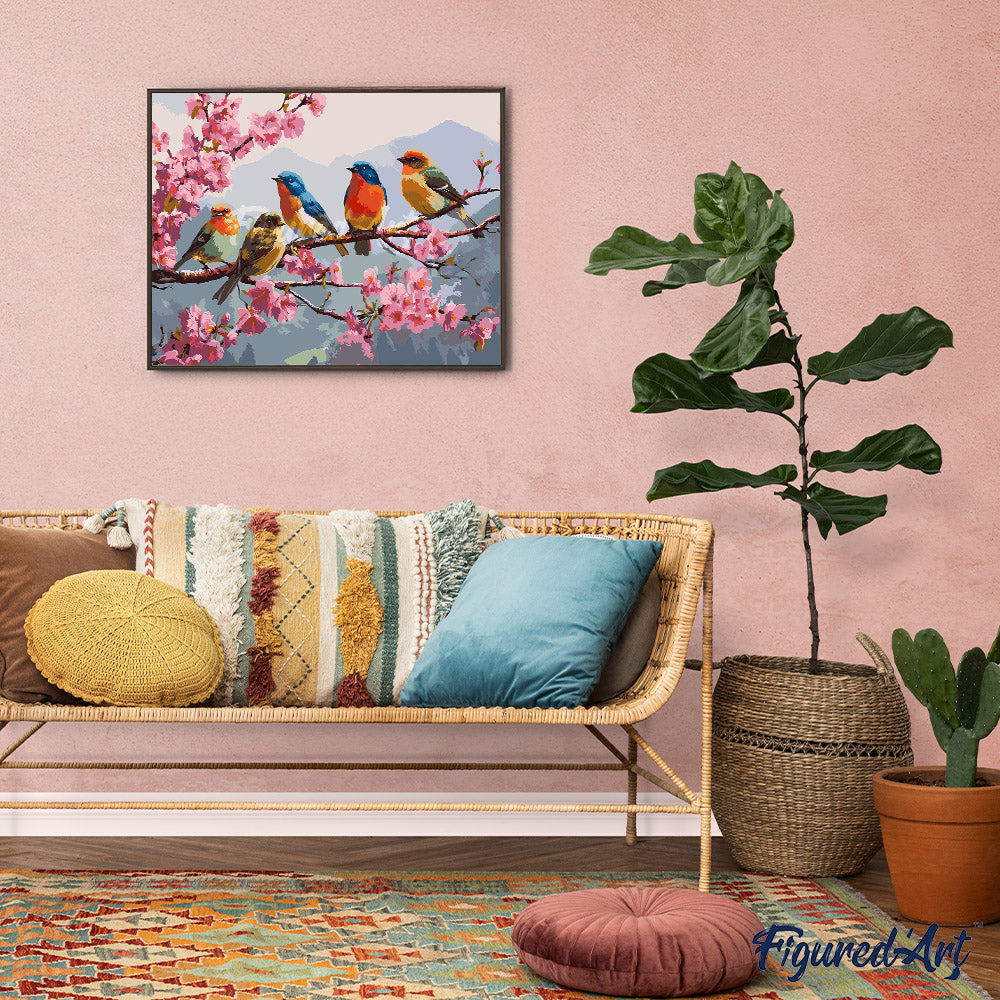 Peinture Par Numéros - La Bande Des Oiseaux Chanteurs