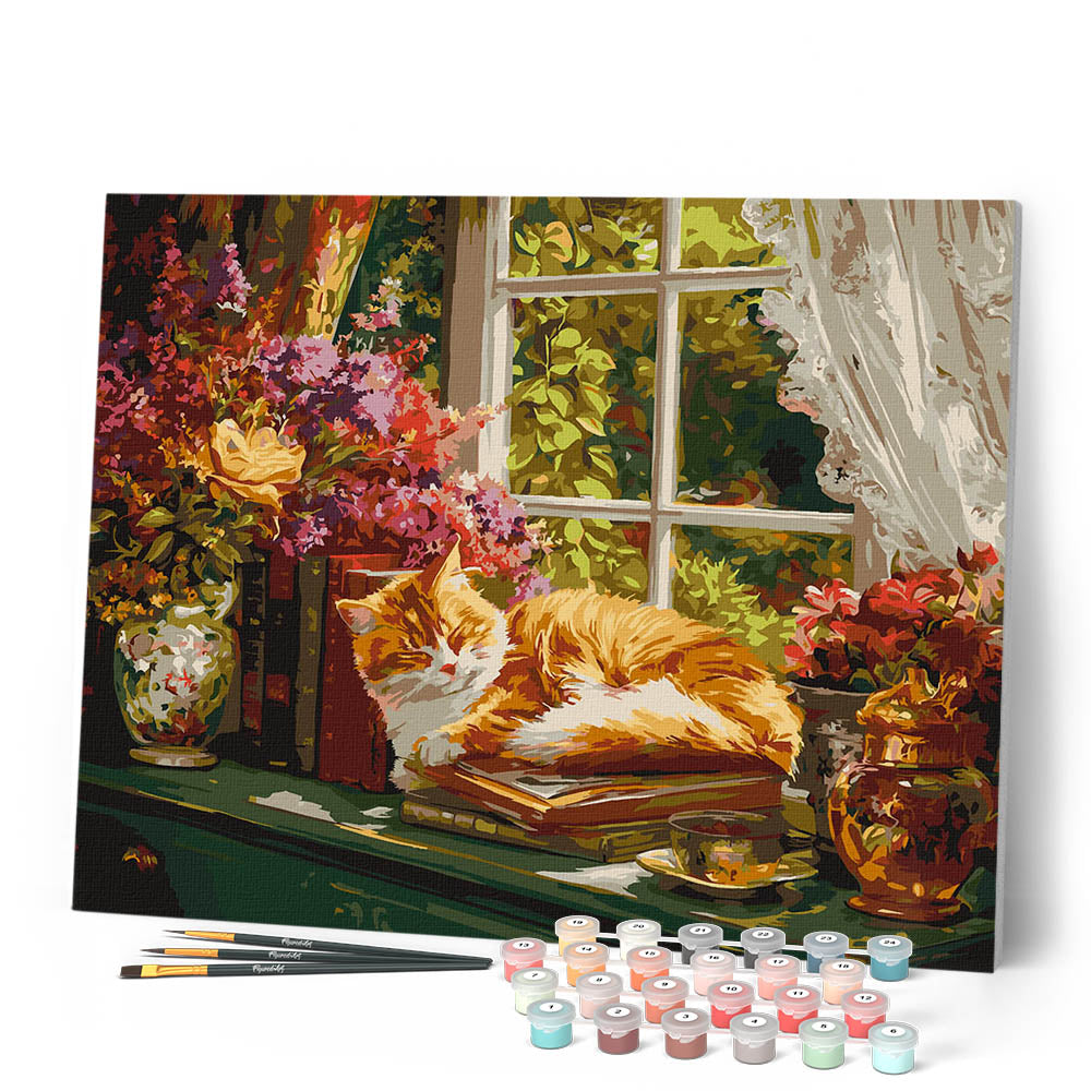 Peinture Par Numéros - Fenêtre Cosy Et Chat