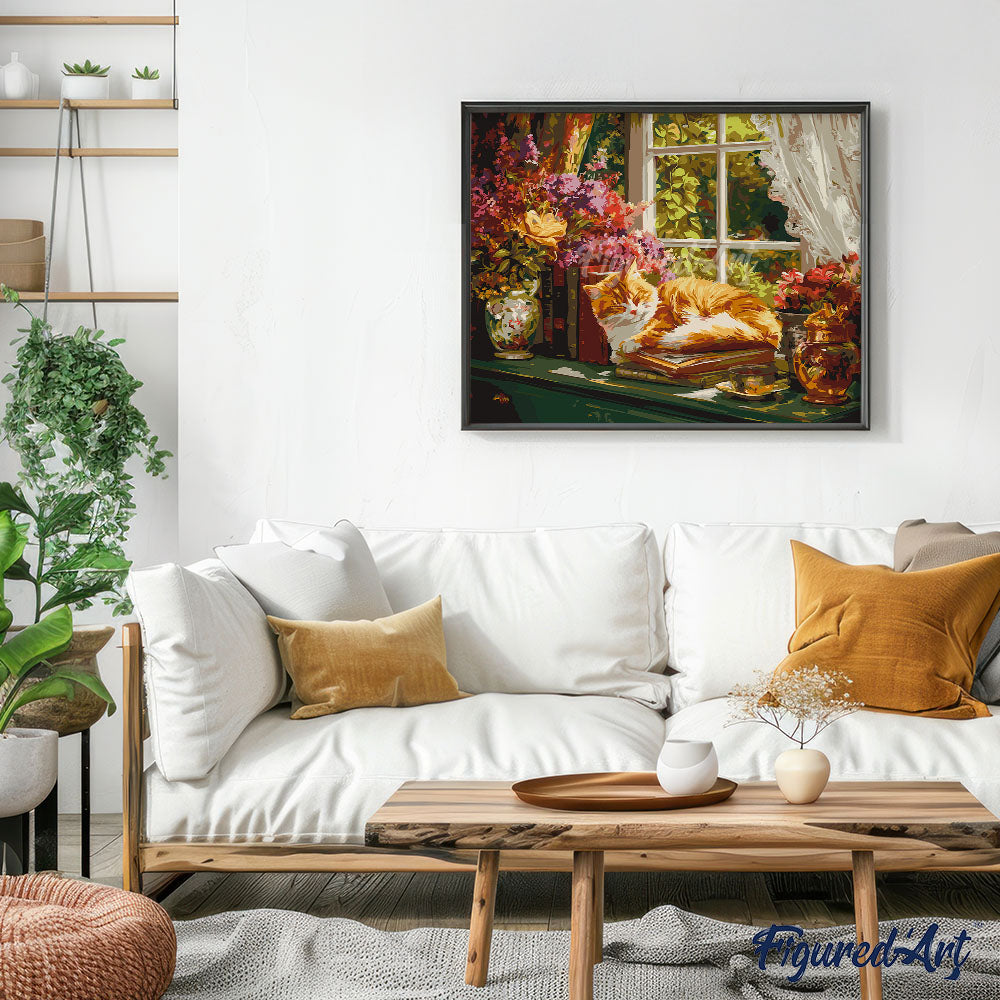 Peinture Par Numéros - Fenêtre Cosy Et Chat