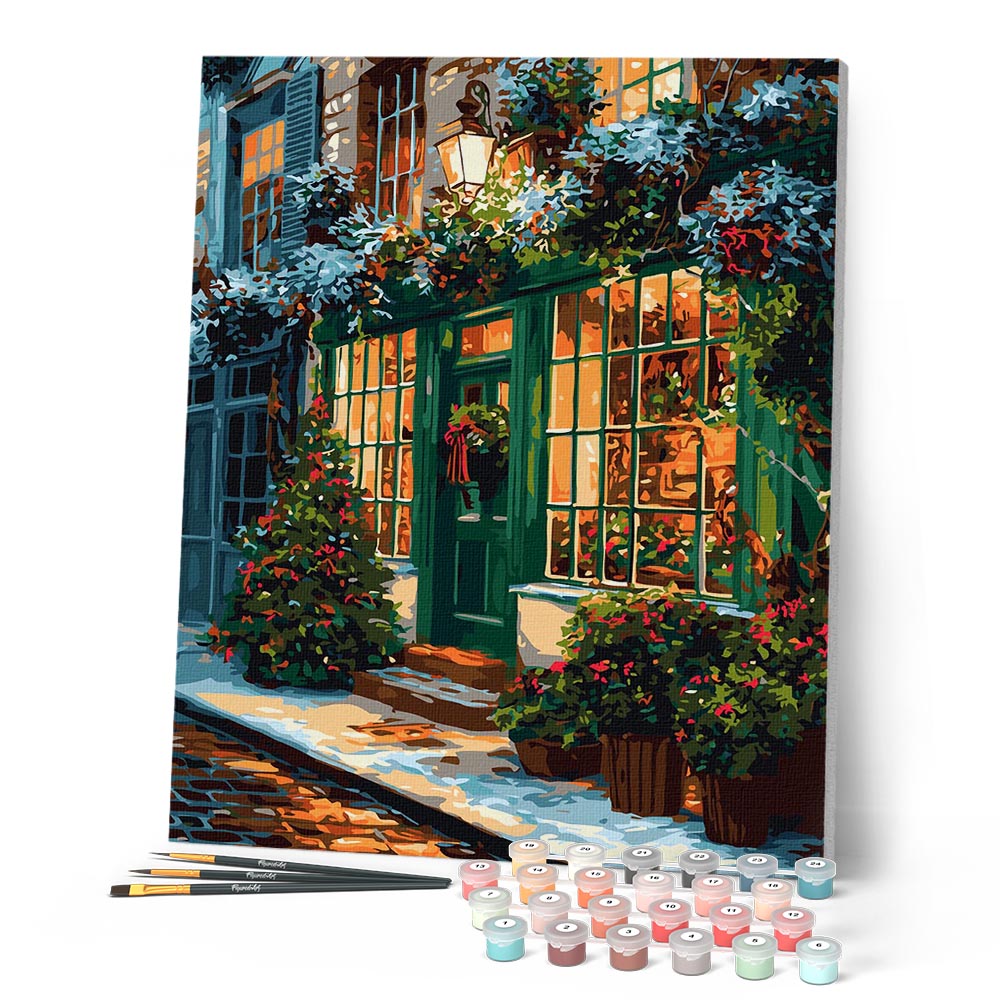 Peinture Par Numéros - Porte Verte Festive