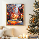 Peinture Par Numéros - Noël À L’Heure Dorée - Toile Roulée