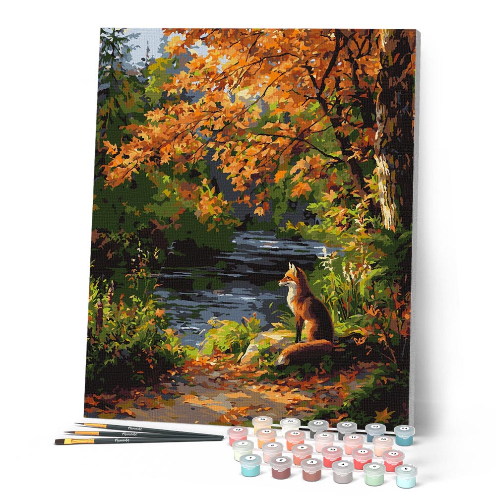 Peinture Par Numéros - Renard Roux Près De La Rivière