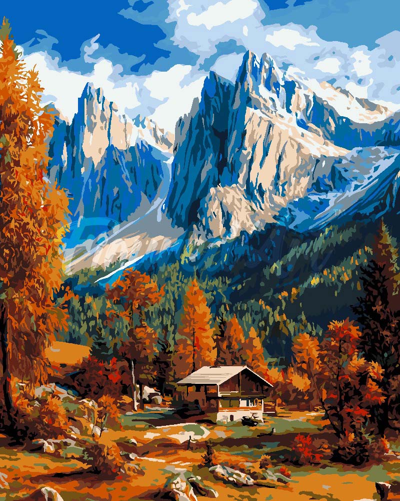 Pintura por números - Otoño en los Dolomitas